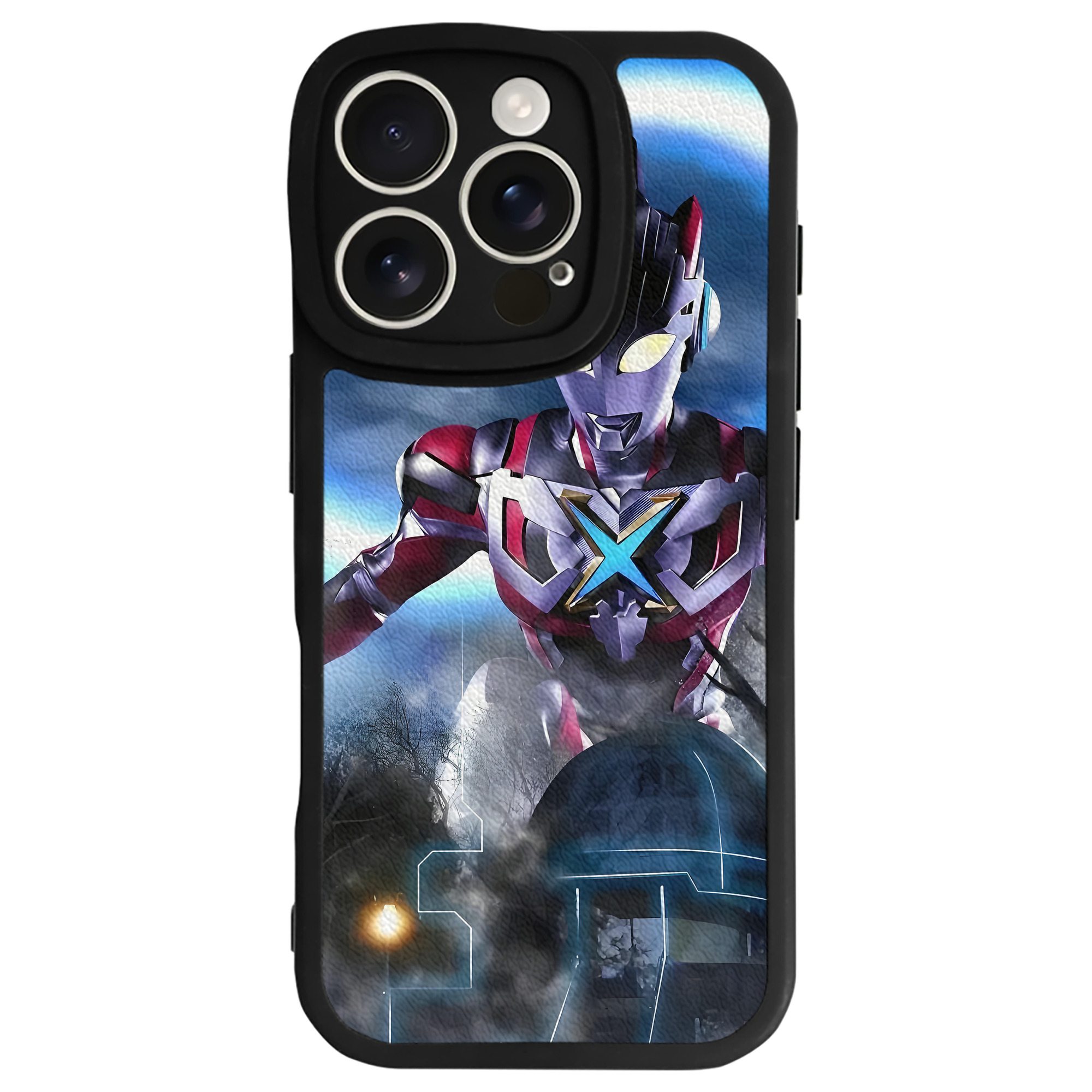 （画像用） ウルトラマン Ultraman 【iPhone 16シリーズ対応】シリコンスマホケース（レザー調） 材質：シリコン